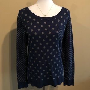 New Directions Navy Polkadot Sweater